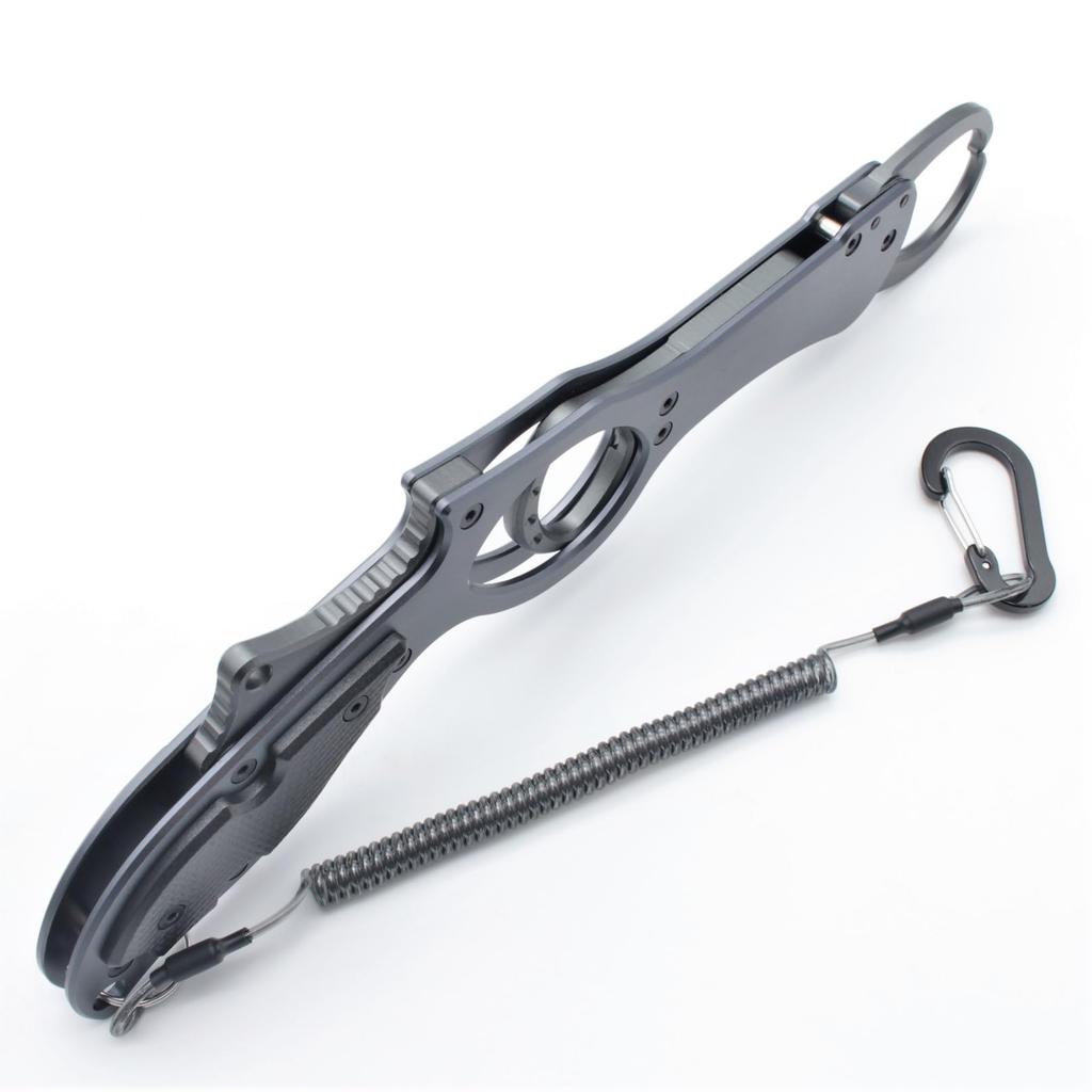 1091 Fish Grip Lightweight Aluminum Fish Grip Long Reach Gun Grip Gray (Iregui) (Stealth (Aluminum Trigger))