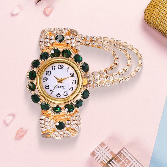 Женские часы-браслет со стразами, регулируемый круглый циферблат, женские повседневные наручные часы с кварцевым браслетом для торжественного платья, модные ювелирные изделия, аксессуары