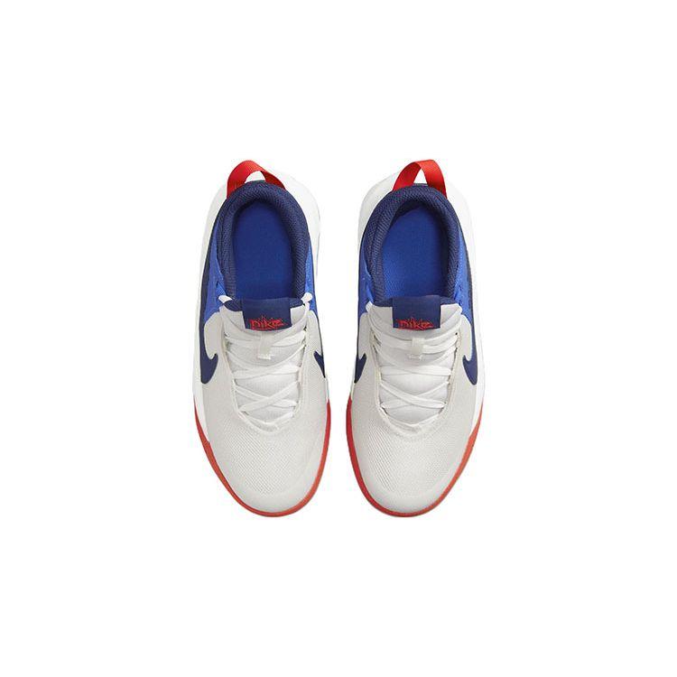 Nike Детские кроссовки Team Hustle D10 GS White Game Royal Summit-White Bright-Crimson Midnight-Navy CW6735-103