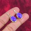 Charoite Handmade Gemstone Earrings, 925 Solid Sterling Silver Earrings Antique Jewelry, For Engagement Gift