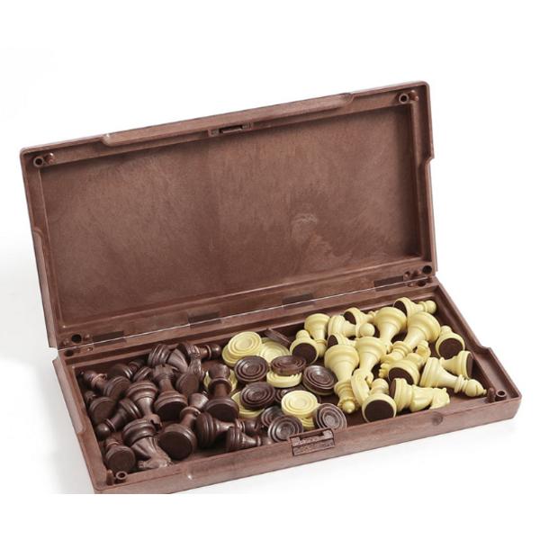 Tree Antique Folding Magnetic Chess Checkers Set 31 X 31 Cm, Korea Representative Board Game