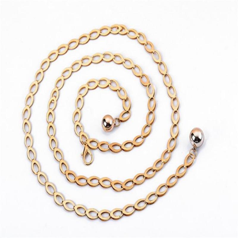 Ремни с высокой талией для женщин, универсальные ремни для вечернего платья, ремни с металлической цепочкой на талии