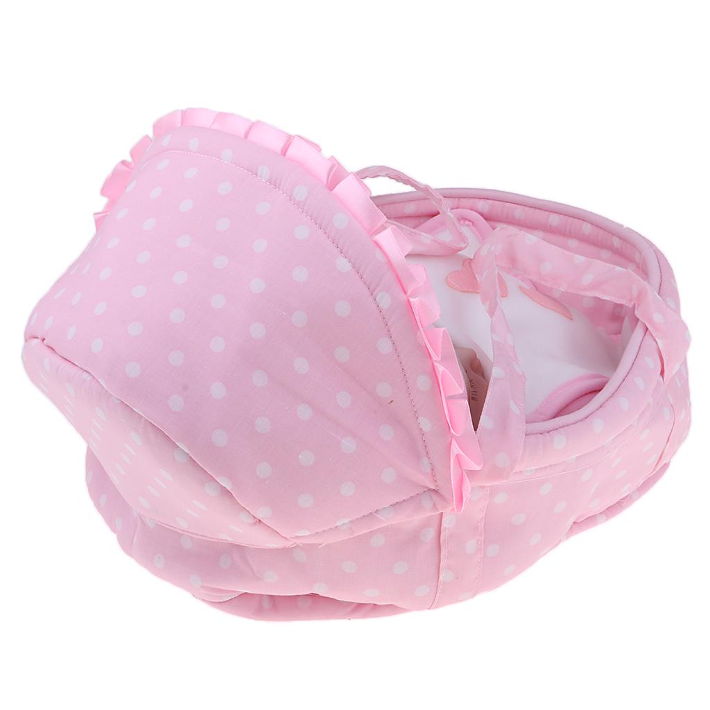Lovely 11inch Silicone Simulation Newborn Baby Doll with Soft Basket Quilt