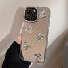 3D гальванический чехол Сердце 13 для iPhone 17/15 Pro Max, Зеркальная поверхность iPhone 16, Высококачественный 14 Жесткий чехол