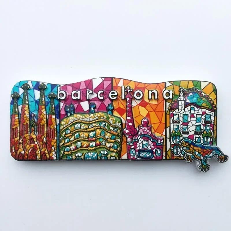 Барселона, Испания Мозаика Туризм Памятные Декоративные Изделия Ремесла Магнитный Магнит на Холодильник для Декора Холодильника