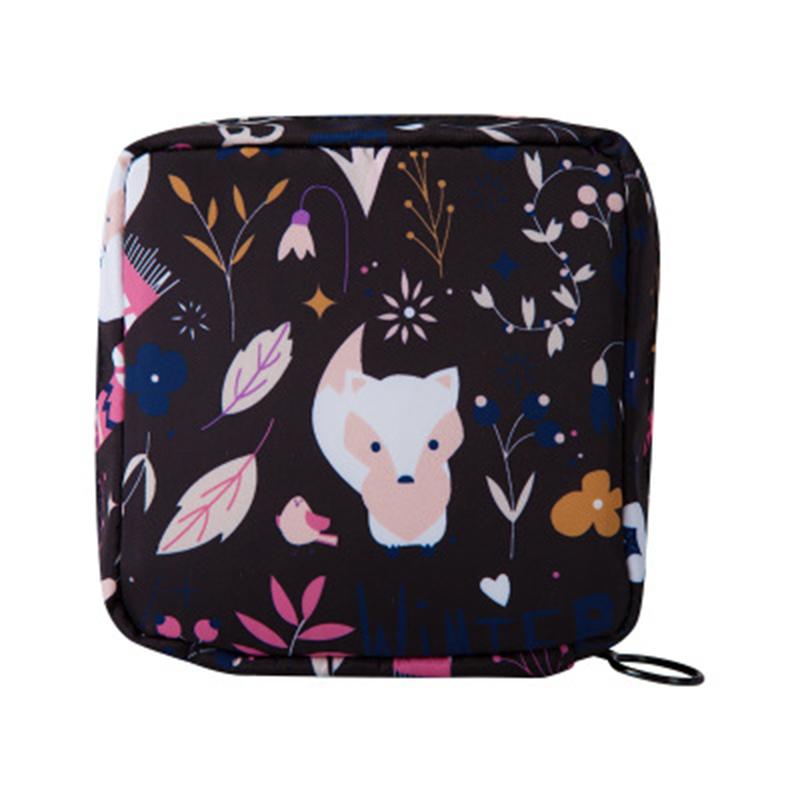 Women Portable Sanitary Napkin Tampon Storage Bag Cotton Travel Makeup Storage Bag Literary Zipper Coin Purse Sundries Storage#w