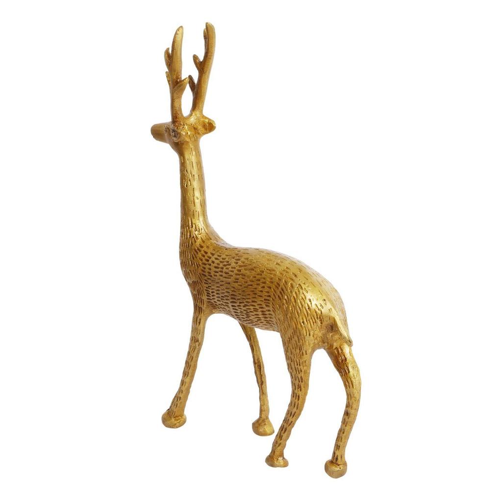 Brass Standing Deer Statue God Home Decor Murti Idol for Home Temple Puja Office Shop Counter Decorative Showpiece Vastu and Return Gift 9 Inches