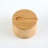 Бамбуковая солонка с магнитной поворотной крышкой, круглая солонка для хранения