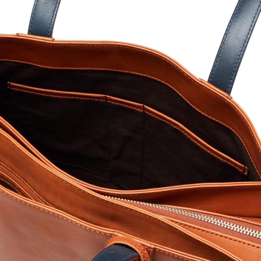 Soratina Multi-Pocket Briefcase Tote Bag, A4 Size, Camel