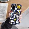 Черный чехол AN13 Snoopy Cartoon для iPhone 16 15 Plus 14 13 12 11 Pro 8 7 6S SE 5S X XR XS Max Realme C30 C33 C31 9I Huawei Y8P Y9 Sofe Cover