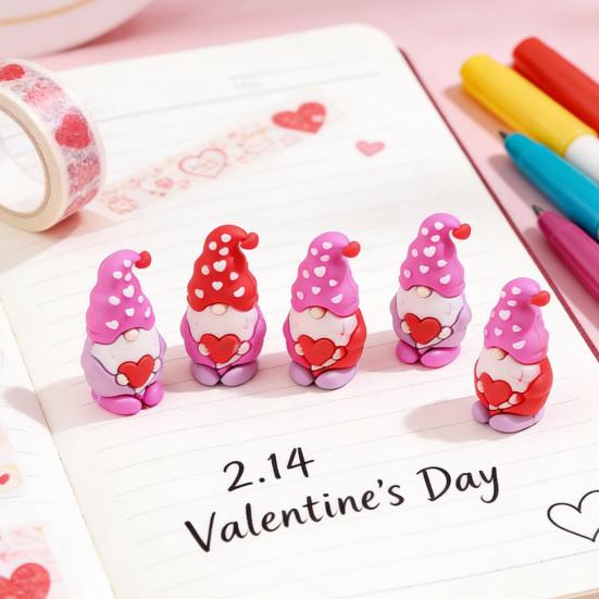 Набор мини-фигурок гномов для игры в прятки День святого Валентина Гномы-сердечки Красный Розовый Уникальный Декор для дома и стола Романтические подарки