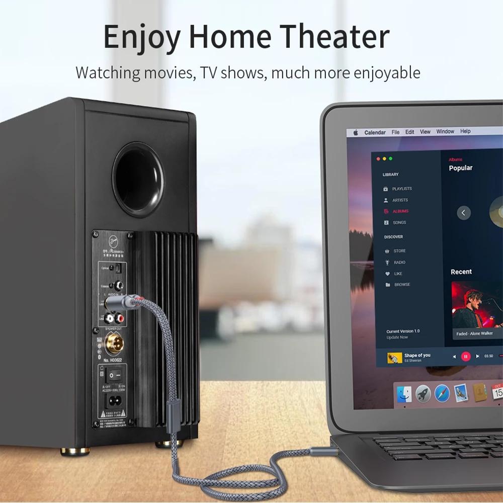 Essager RCA Cable 3.5mm Jack To 2 RCA Aux Audio Cable 3.5 Mm To 2RCA Male Adapter Splitter for TV Box Apple Tv Speaker Wire Cord