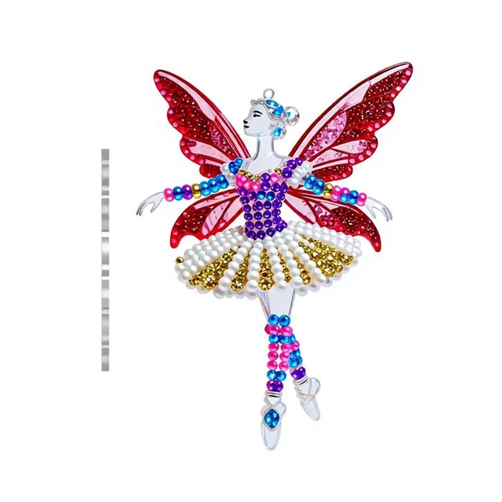 Новый 2D Плоский Рождественский Подвесной Кулон Балерина Блестящее Рождественское Дерево Подвесное Украшение Имитация Акриловый Брелок Шармы для Сумки