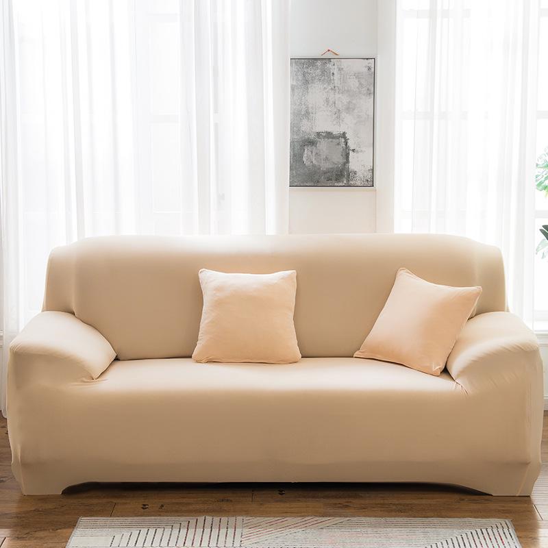 1pc Thick Elastic Sofa Cover Solid Color Slipcover Spandex Furniture Protector for Bedroom Office Living Room Home Decor
