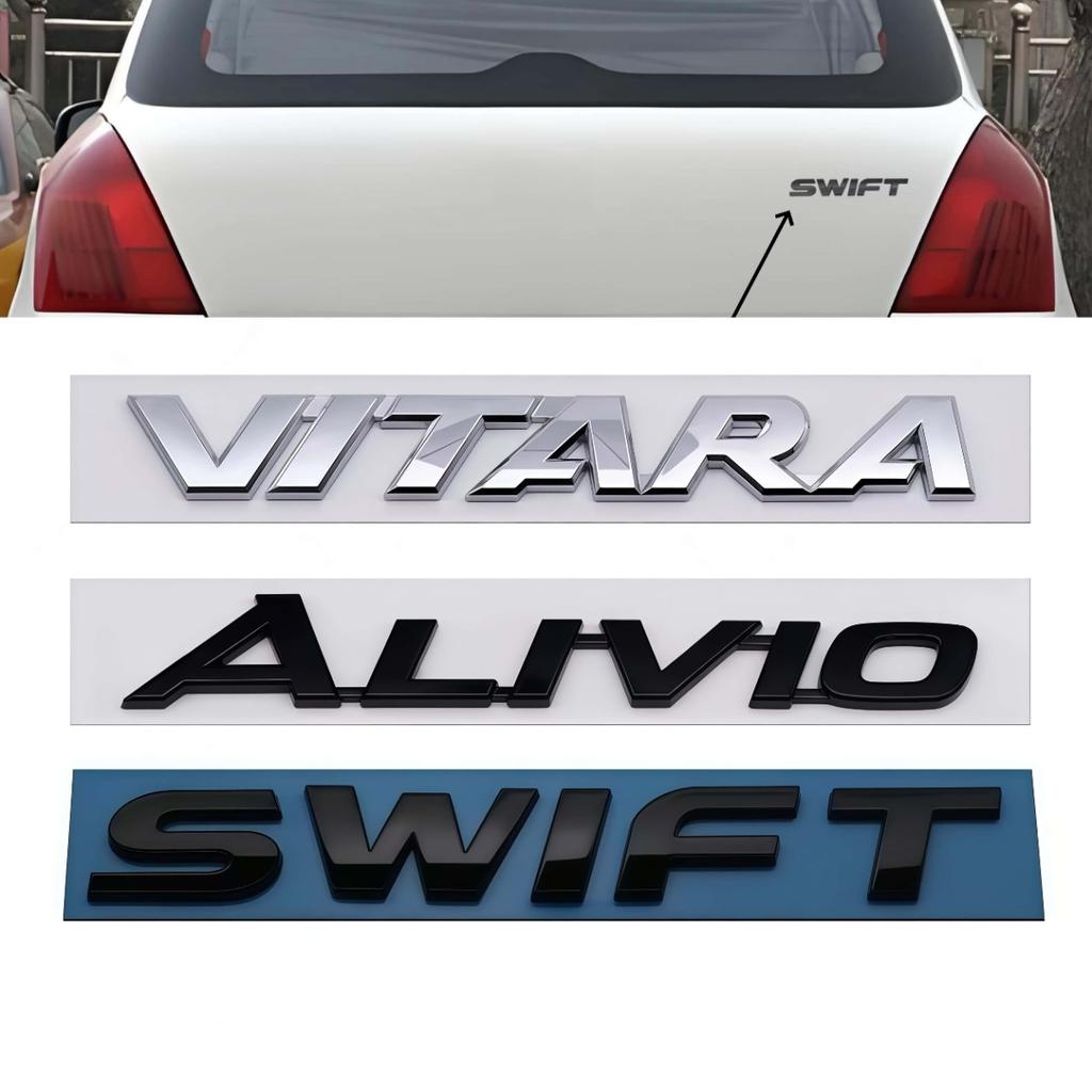 1PC 3D ABS SWIFT VITARA ALIVIO Letters Logo Badge Sticker Car Rear Trunk Steering Wheel Emblem Decal