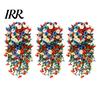 Weatherproof Artificial Flowers Patriotic Red White Blue Hanging Morning Glory Flower Vine UV Resistant Fake Plants for 4th of July Memorial