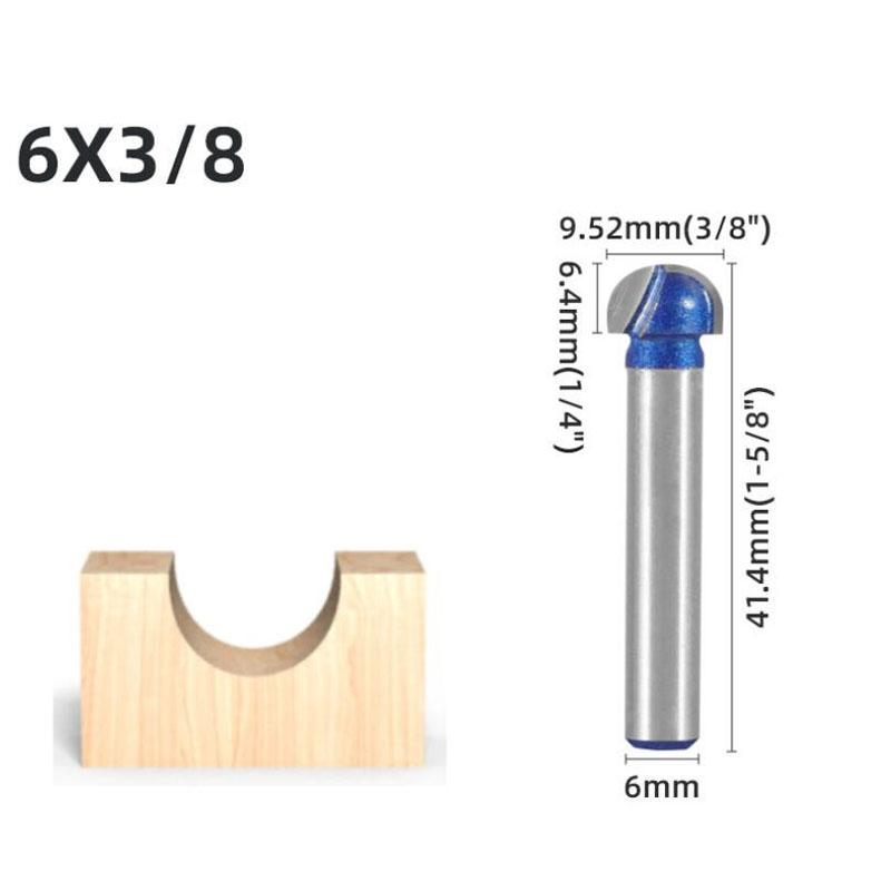 1/4 шт. 1/4 дюйма, 6 мм хвостовик, профессиональный уровень, набор сферических фрез, концевая фреза, круглая коробка, твердосплавная фреза с ЧПУ, радиальная фреза
