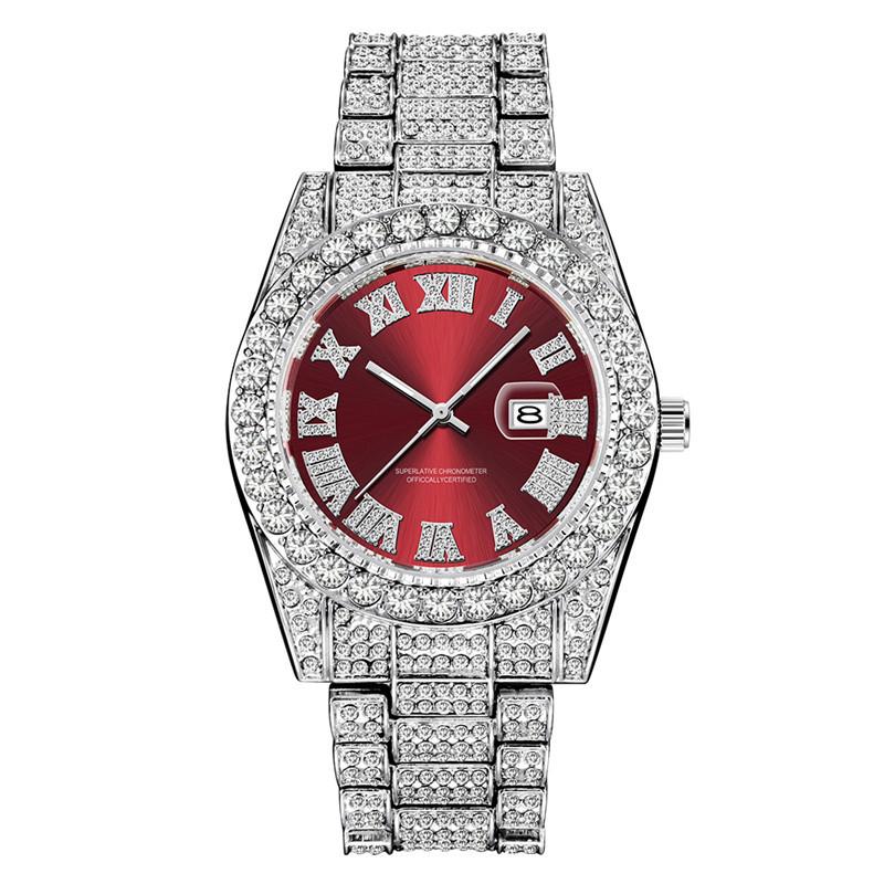 Хип-хоп 16 цветов Iced Out мужские часы роскошные кварцевые наручные часы с микропаве кубического циркония часы для женщин мужчин ювелирные изделия