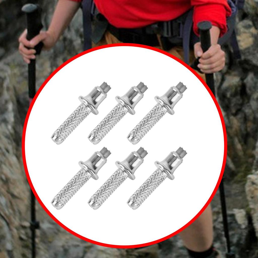 6 шт., походная палка с наконечником, путешествия, вольфрамовая стальная трость, аксессуары для скалолазания