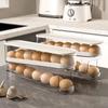 Transparent Dual-Color Slide Egg Box: Automatic Replenishing Refrigerator Door Tray for Fresh-Keeping and Storage