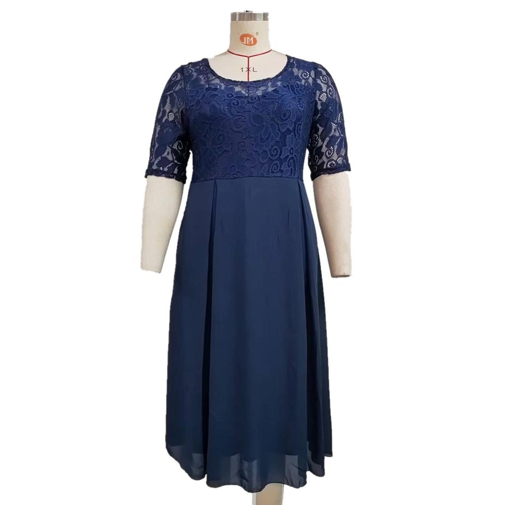 Элегантное кружевное ажурное платье для женщин больших размеров в европейском и американском стиле