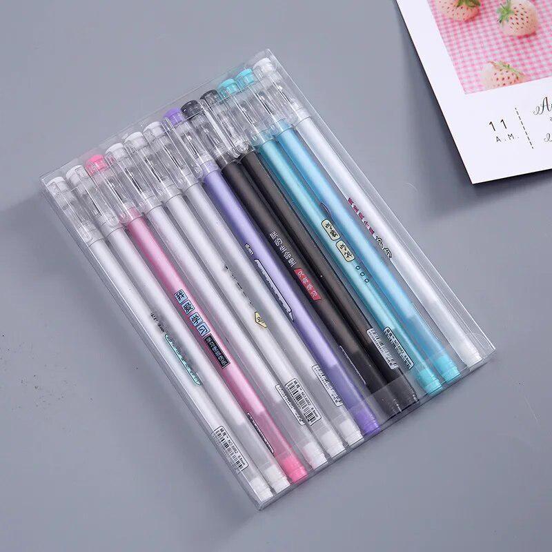 12Pcs/Set Kawaii Pen Natural Cute Gel Pen 0.5mm BlackInk Pen for Kids Gifts School Office Stationery Supplies