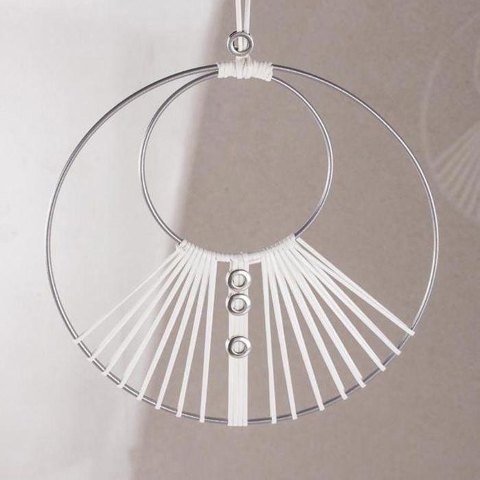 Anneau en métal - Argenté - 10 cm - Rond - Intérieur - Mixte