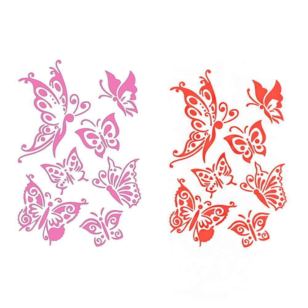 2PCS Fashion Embossing Decorative Paper Cards Butterfly Stencils Stamps Album Scrapbooking