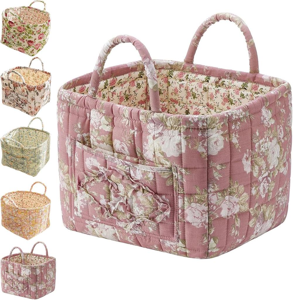 Корзина для хранения ткани в стиле бохо, цветочные корзины для белья, декоративные корзины большой вместимости, переносная складная сумка для хранения одежды и всякой всячины