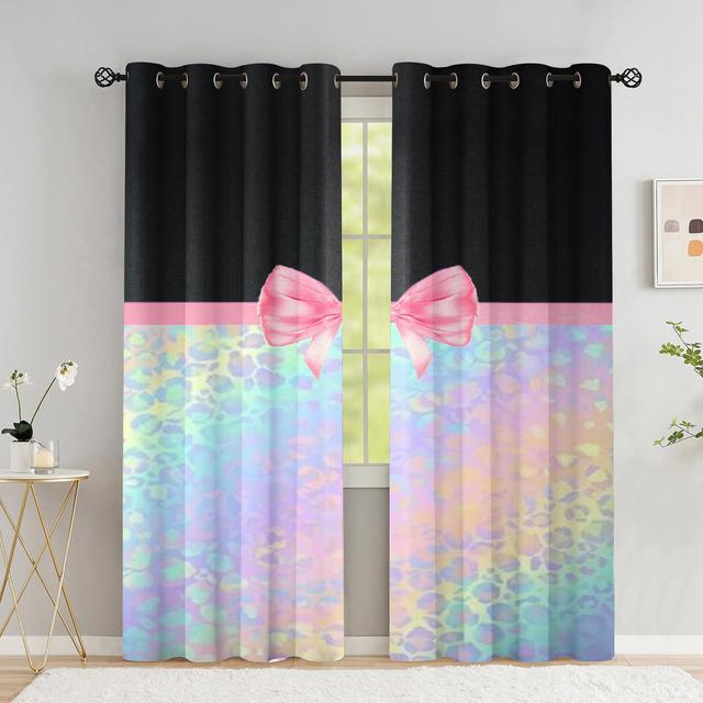Шторы с леопардовым принтом для гостиной, роскошные плотные шторы принцессы с розовым бантом для спальни, занавески с зеброй для окон