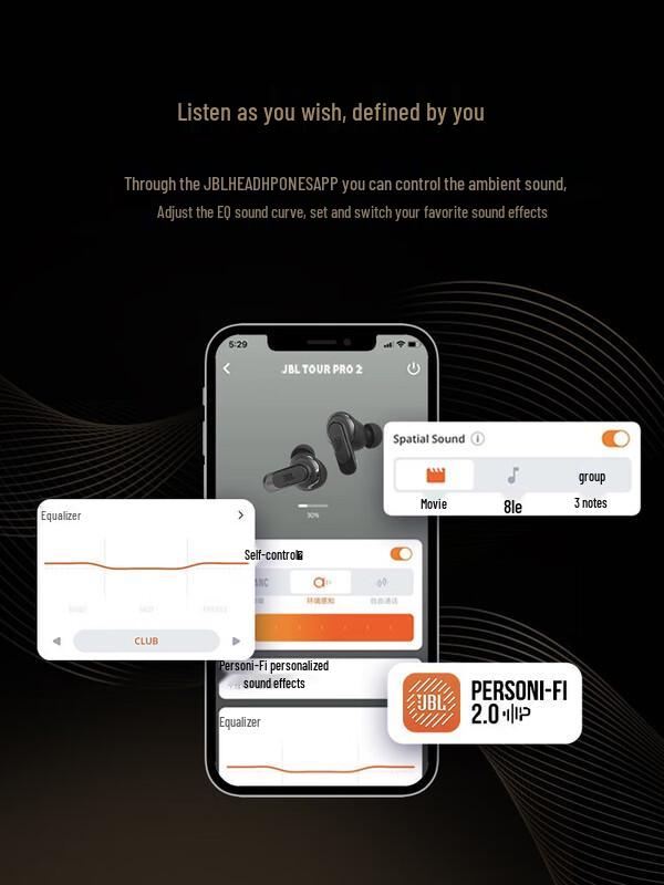 JBL TOUR PRO 2 True Wireless Noise Cancelling Earbuds with Smart LCD Case