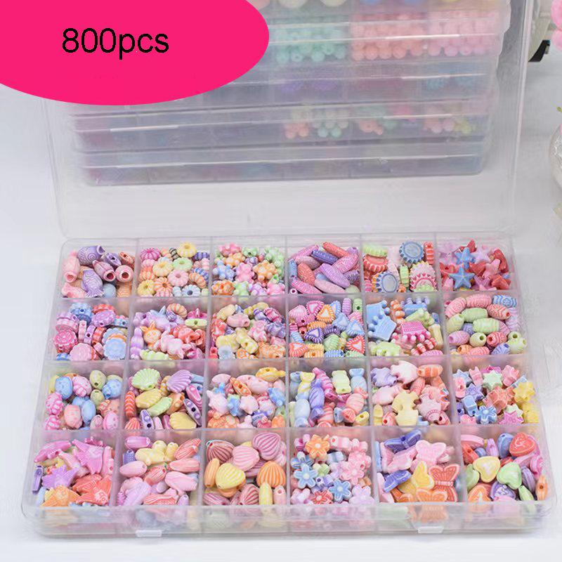 Развивающие игрушки для девочек, ожерелья, браслеты, комплект для изготовления ювелирных изделий, набор бусин, игрушки из бисера для детей, хороший подарок