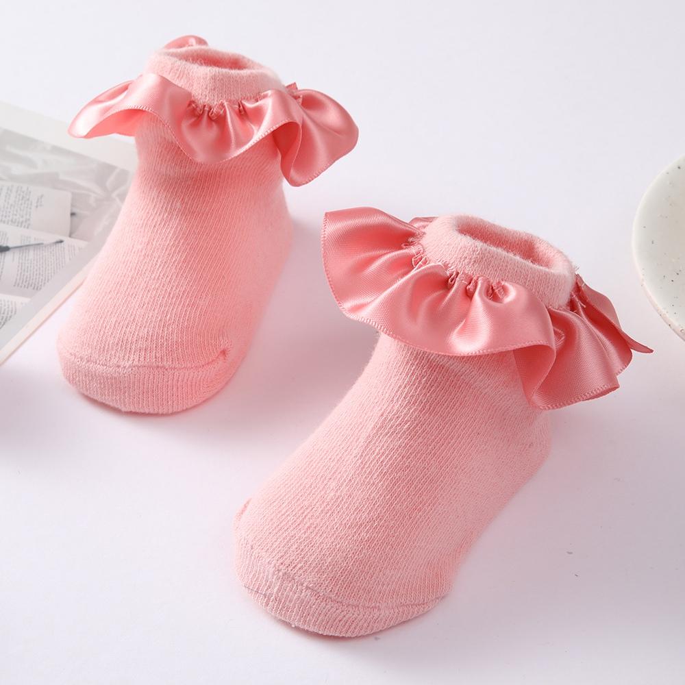 Носки для маленьких девочек, детские носки, кружевные, принцесса, с оборками, принцесса, сетчатые, детские, короткие, до щиколотки, дышащие, хлопковые, белые, розовые, носки для малышей 12-24 месяца