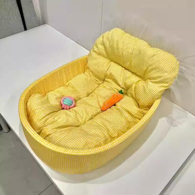 НОВЫЙ Four Seasons Universal Cat Nest Pet Deep Sleep Kitten Chihuahua Indoor Bed Подходит для кошек и собак мелких и средних размеров