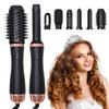 Hair Dryer 6 In 1 Multifunctional Electric Comb Negative Ion Straightener Comb Curling Iron Detachable Heating Brush Hair Dryer