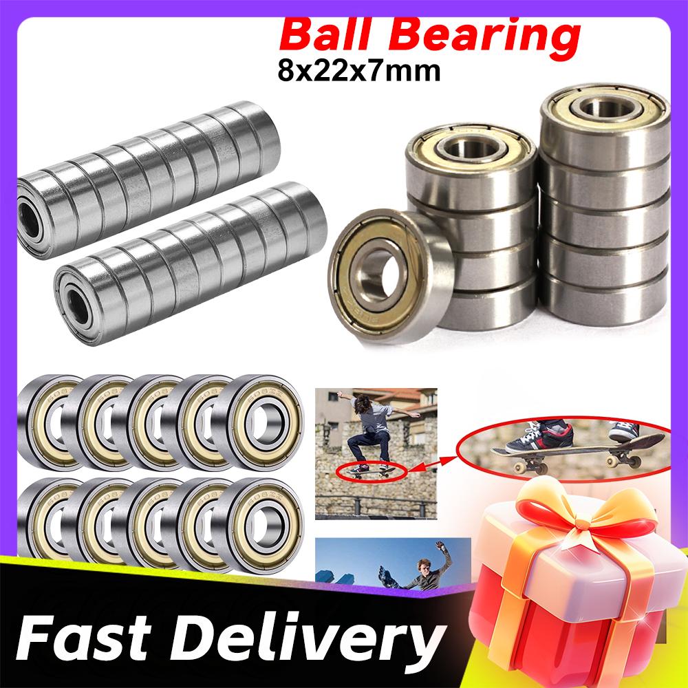 10-100PCS 608ZZ Ball Bearings 608ZZ Metal Double Shielded Miniature Deep Groove Skateboard Ball Bearings 8mm X 22mm X 7mm