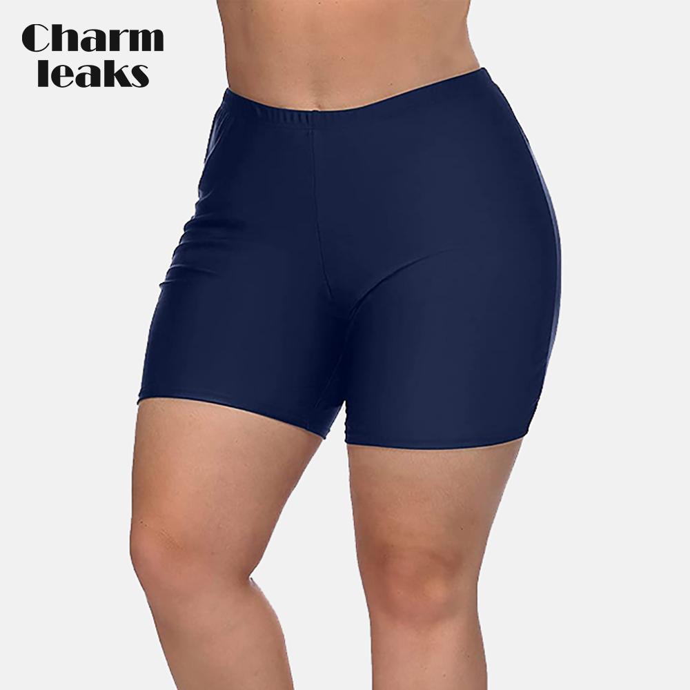 Charmleaks Женские плавки больших размеров с однотонным дном и высокой талией