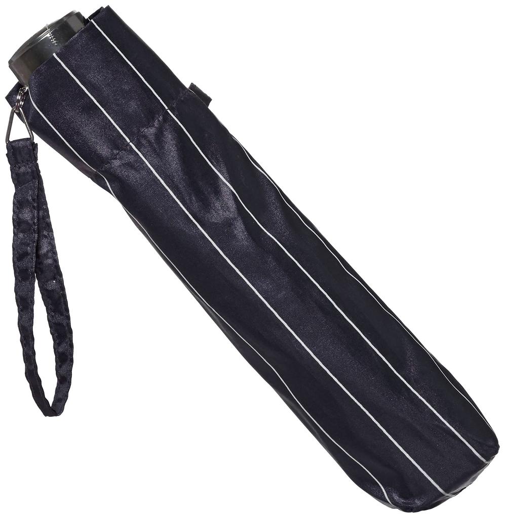 Folding Umbrella DUNAMIS Striped Umbrella Simple Gentleman Umbrella 10482 Navy Blue Rib 55cm [Moonbat] Men's Length Approx.