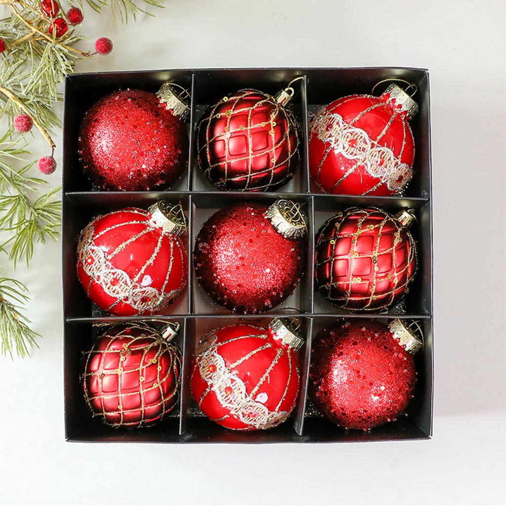 Christmas Balls, 9-pack, 8cm Colored Christmas Balls, Gift Tree Decorations, Suitable For Christmas Tree And Holiday Ornaments