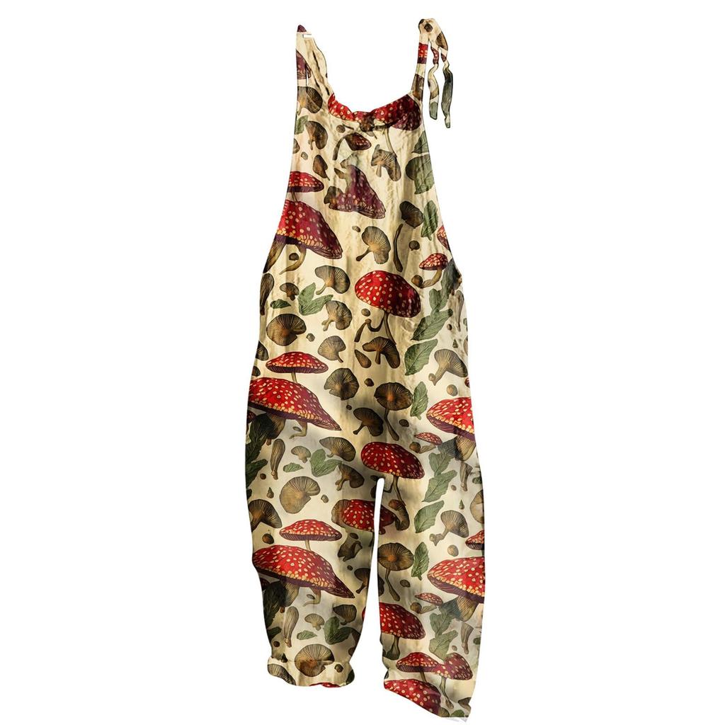 Женский модный милый маленький свежий винтажный повседневный комбинезон на бретельках с принтом