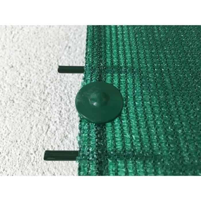 Fixations Brise vue GRIPNET, Traités anti-UV pour panneaux grillagés (diamètre tige 5mm) | Lot de 30 Pièces, Couleur Vert.