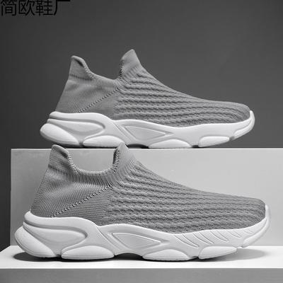 Мужская обувь летняя новая fly-woven сетка дышащая тонкая однопедальные носки обувь бег повседневная