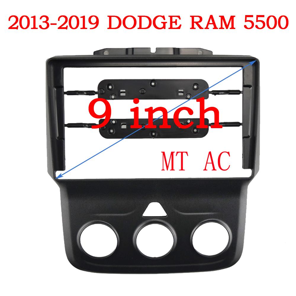 Car Radio Fascia Frame For Dodge Ram 1500 5500 2012- 9 inch 2DIN Stereo Panel Wiring Harness Power Cord Cable Canbus Decoder