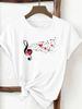 (Asian Size) Print Tee Love Heart Trend Style Top Women Woman Fashion Clothing T Shirt Female Short Sleeve Graphic T-shirts