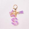 Able Purple Letter Keychain Sequin Butterfly Tassel Pendant Keychain Exquisite Backpack Decoration Accessories Gifts