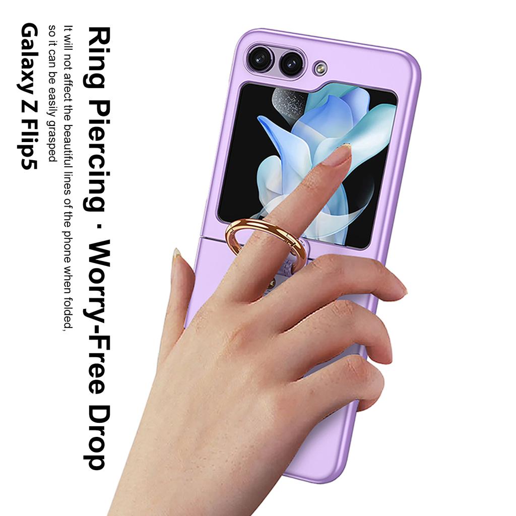 Ультратонкий чехол с кольцом-держателем для Samsung Galaxy Z Flip 5 Z Flip 4 Z Flip 3, роскошный складной модный защитный чехол