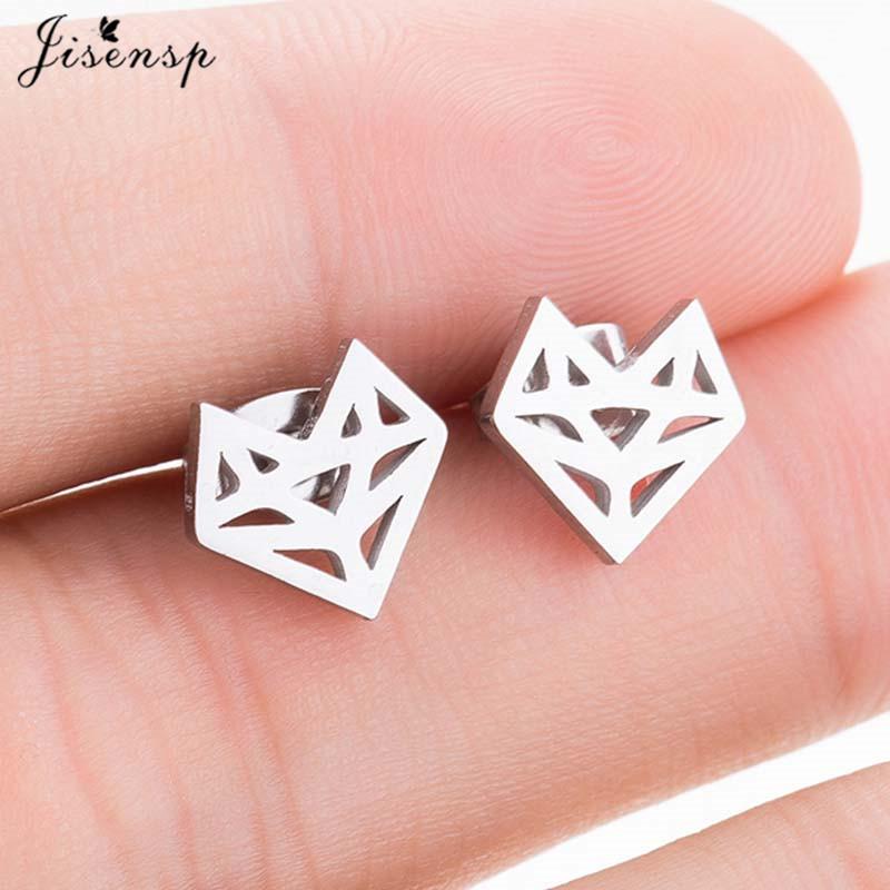 Small Stainless Steel Earrings Women Punk Jewelry Fashion Moon Leaf Scissors Snow Mountain Stud Earring Best Gift for Friends