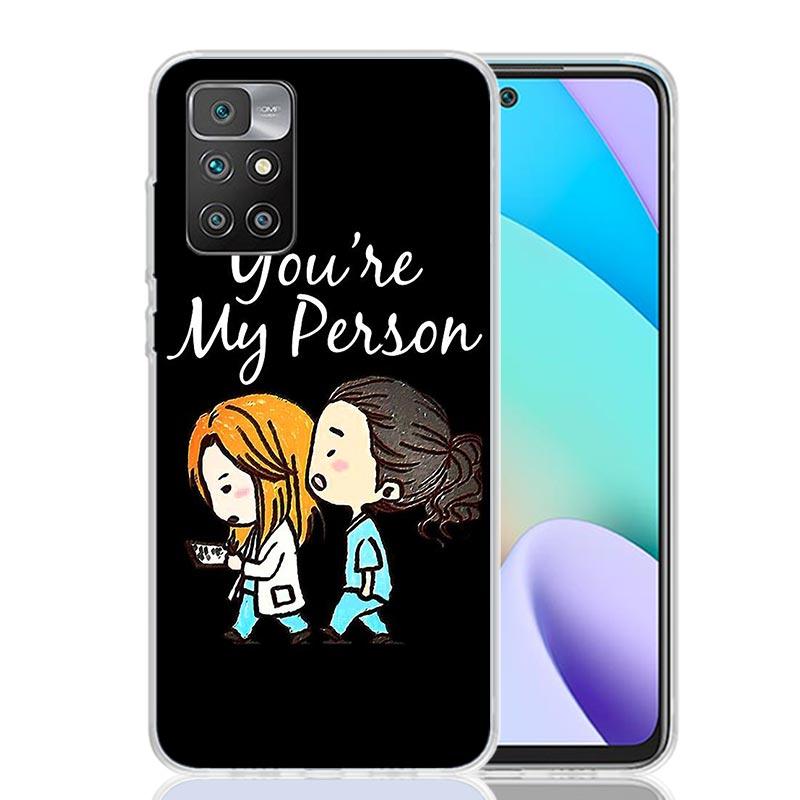 Greys Anatomy Person Case Phone Cover for Xiaomi Redmi 13 13C 14C 12 12C 10 10C 10A 9 9C 9A 9T 8 8A 7 7A 6 Pro 6A K70 K60 K40 K2