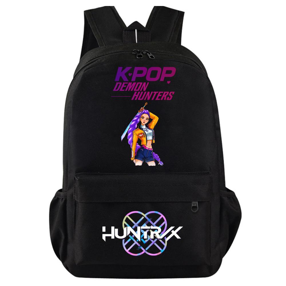 Kpop Истребители демонов Принт Рюкзак для подростка, студента, девочки, мальчика, школьная сумка, женская, большая вместимость, дорожная сумка, подарок ребенку, рюкзак
