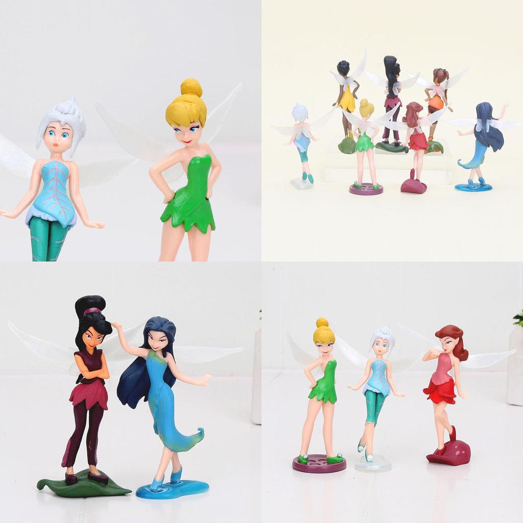 Очаровательный набор из 7 фигурок феи Динь-Динь Tinkerbell Для детей С подставками